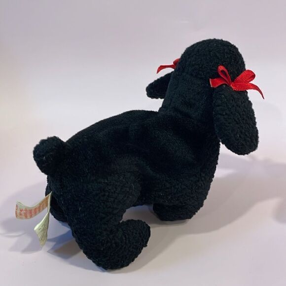 1998 Ty Original Beanie Baby GiGi the Black Poodle w Red Bows Good Used Conditi… - Picture 3 of 7